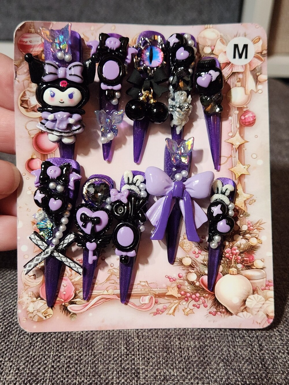 Purple  Press On Nails. Size Medium